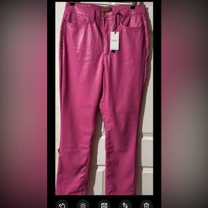 Juniors 11/30 Barbie Pink Judy Blue Polyethylene Pants Straight Leg Preppy NWT